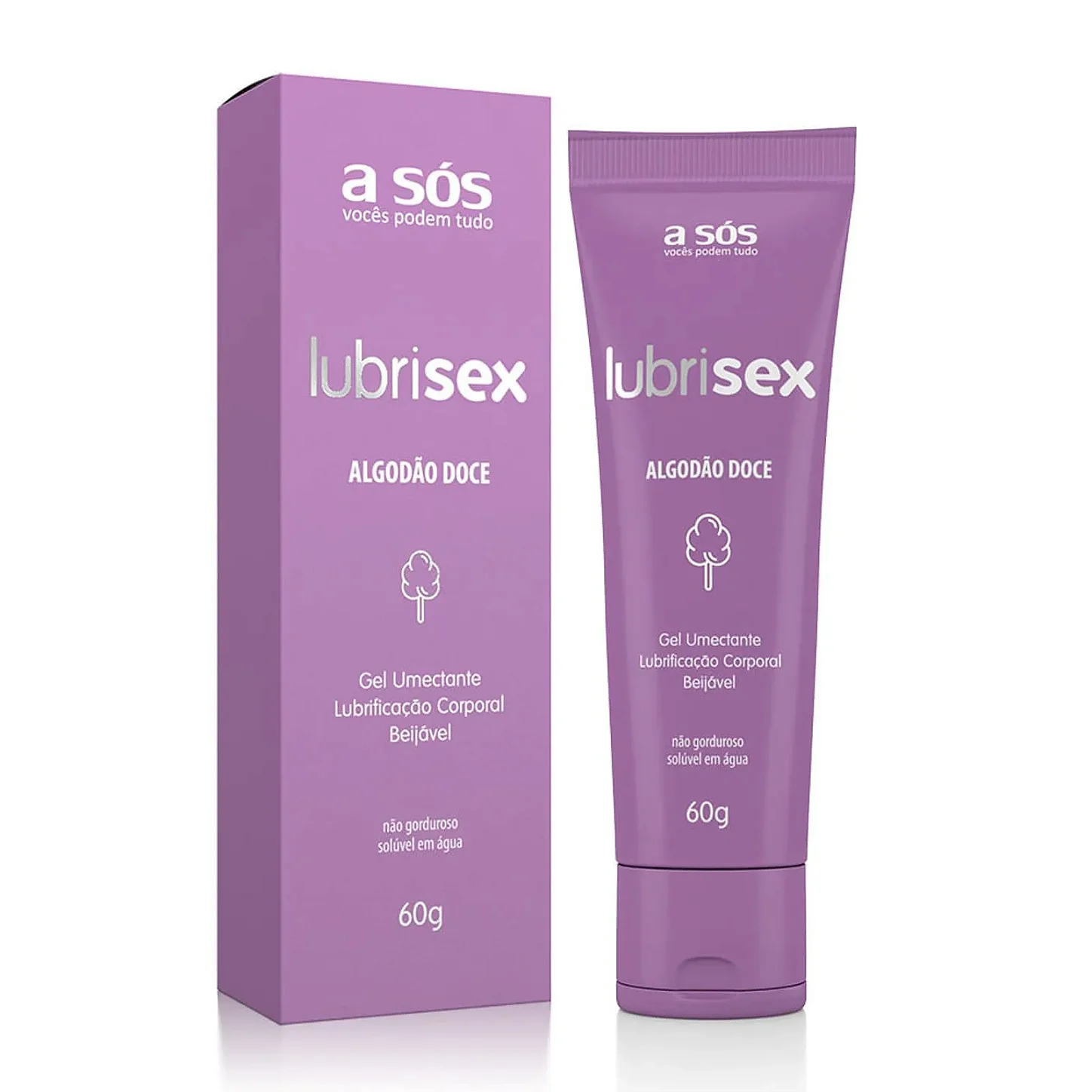 Gel Lubrificante Beijável Lubrisex Algodão Doce