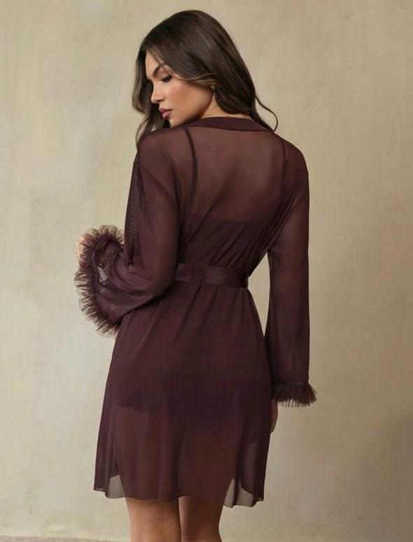 Camisola Celine renda com robe - Marsala M