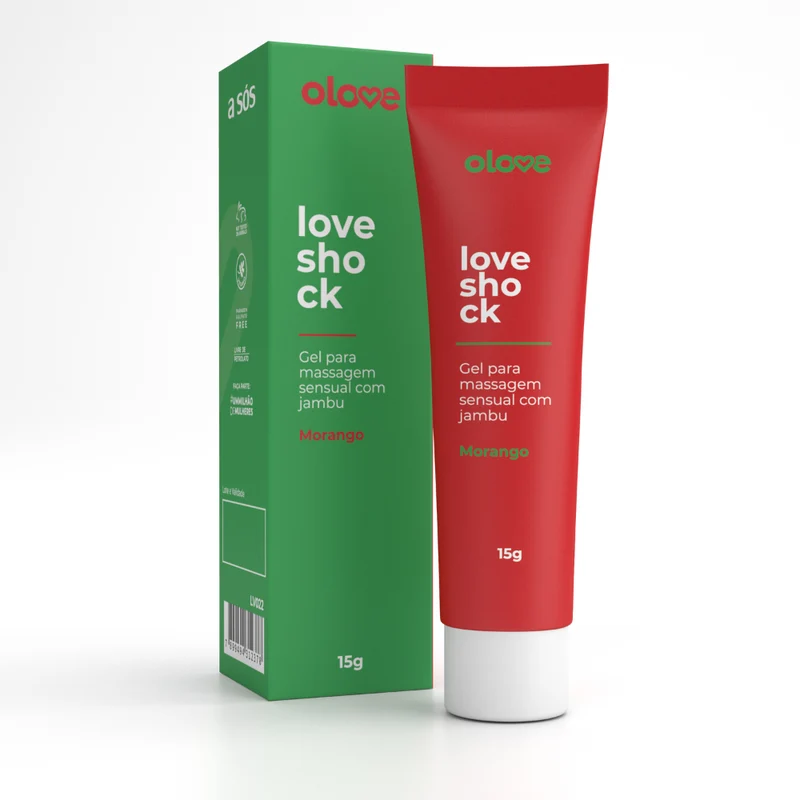 Gel Excitante Beijável Loveshock Morango Olove