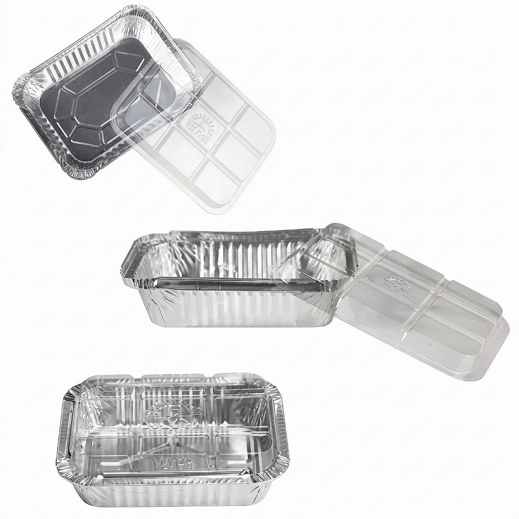 Assadeira de Alumínio com Tampa PET 500ml D6FS - 50 Unidades | Wyda