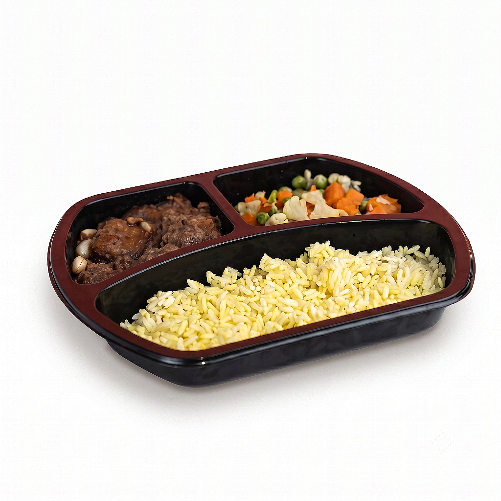 Bandeja Forneável G-231 Preta C/3 DIV 850ml 50und | Galvanotek