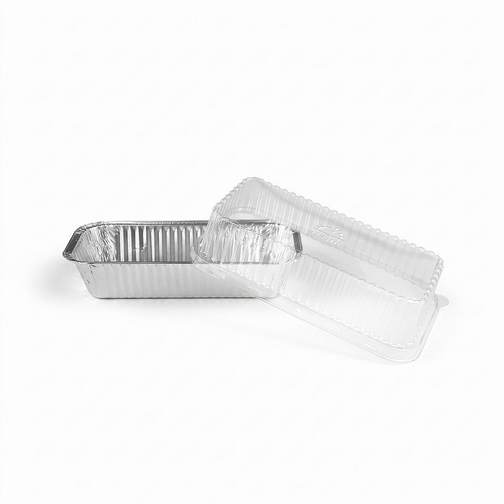 Assadeira Alumínio Bolo Inglês 650ml D10FS c/ Tampa PET - 50 Unidades | Wyda