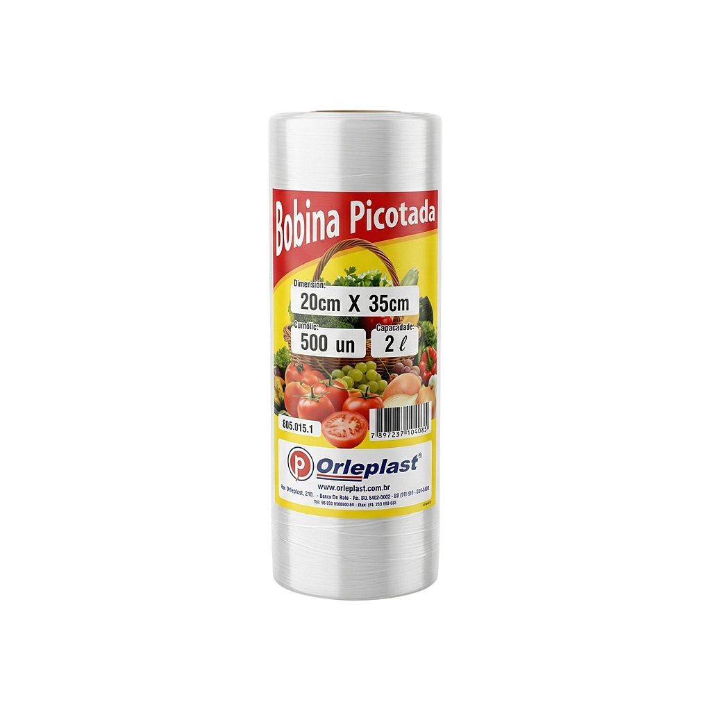 Bobina Picotada 1L 16x30cm C/500 | Orleplast