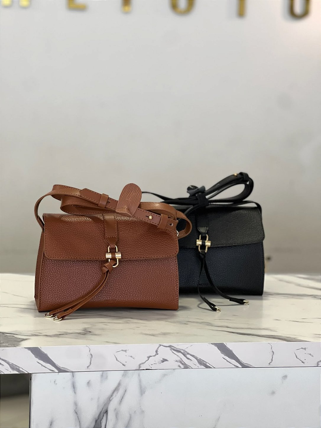 BOLSA AREZZO COURO PEQUENA VER26 CARAMELO BOLSA