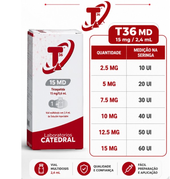 Tirzepatida 15mg Laboratórios Catedral T36