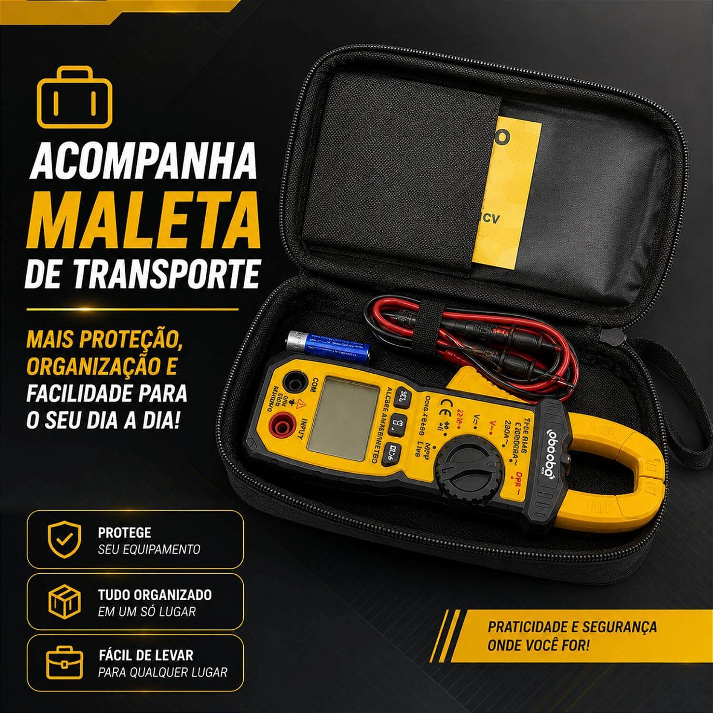 Alicate Amperímetro Digital True RMS 600A NCV Automático