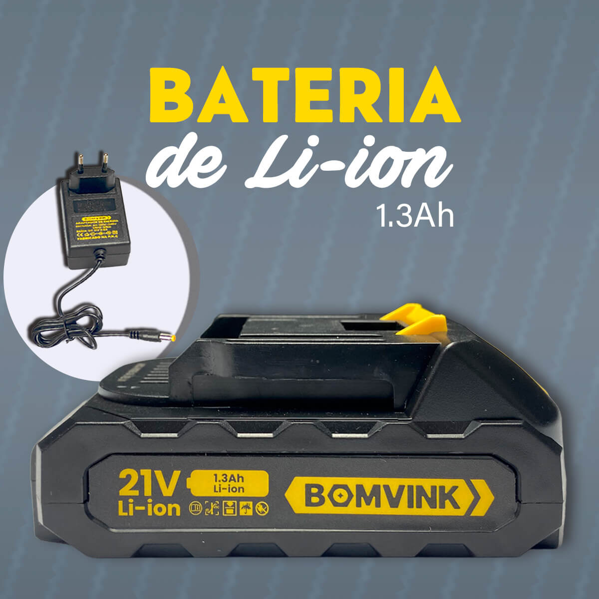 Parafusadeira Furadeira 21V Bomvink 28Nm com Bateria