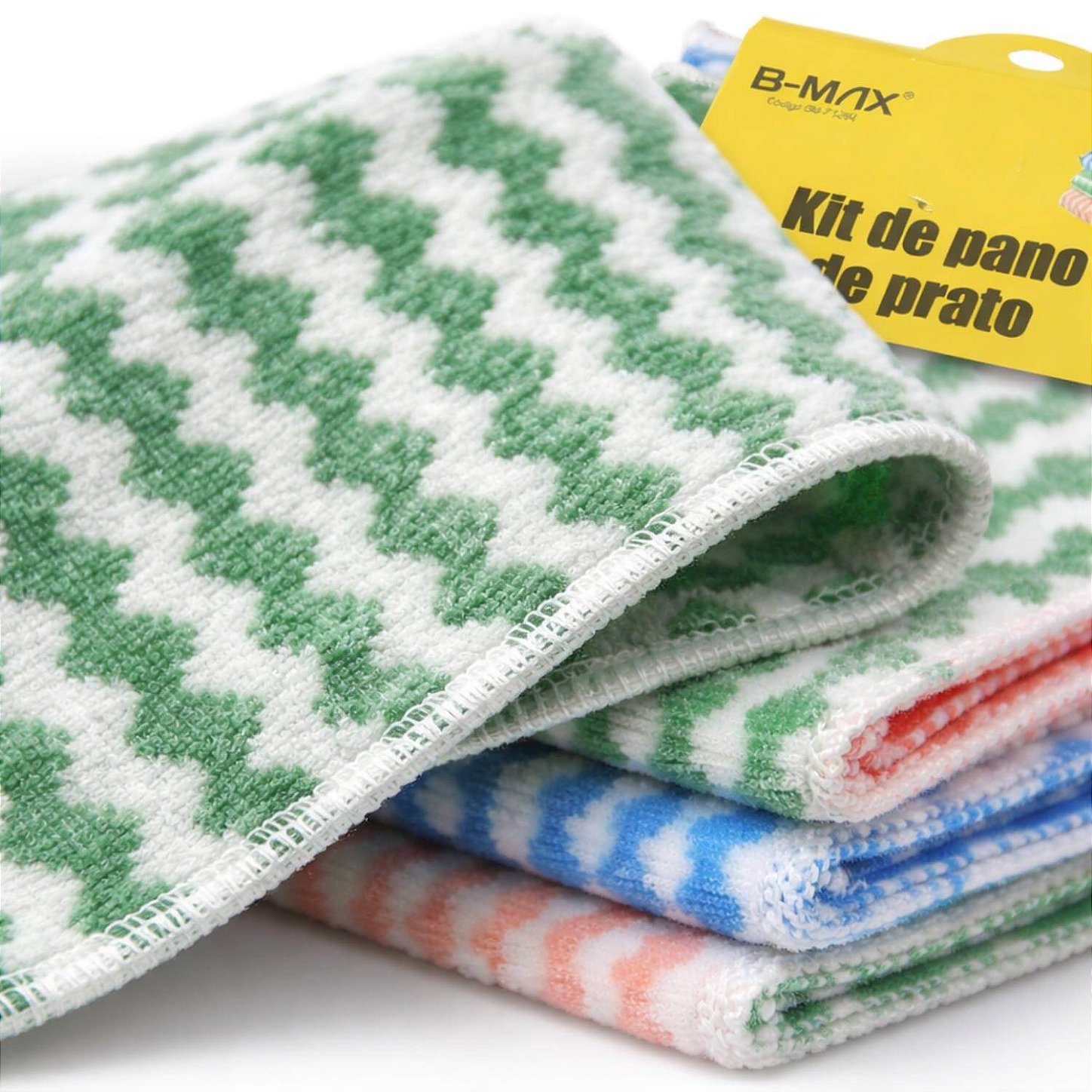 Kit com 4 Panos de Limpeza em Microfibra 23x23 cm B-MAX