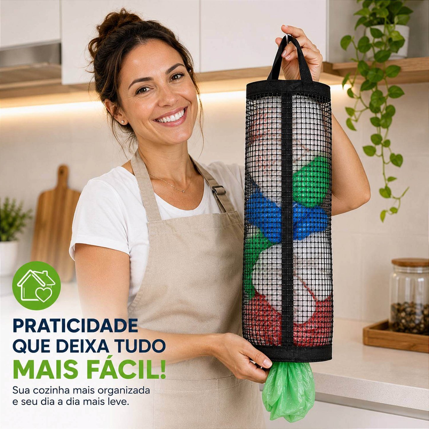 Organizador Pendurável para Sacolas Plásticas 37x15 cm