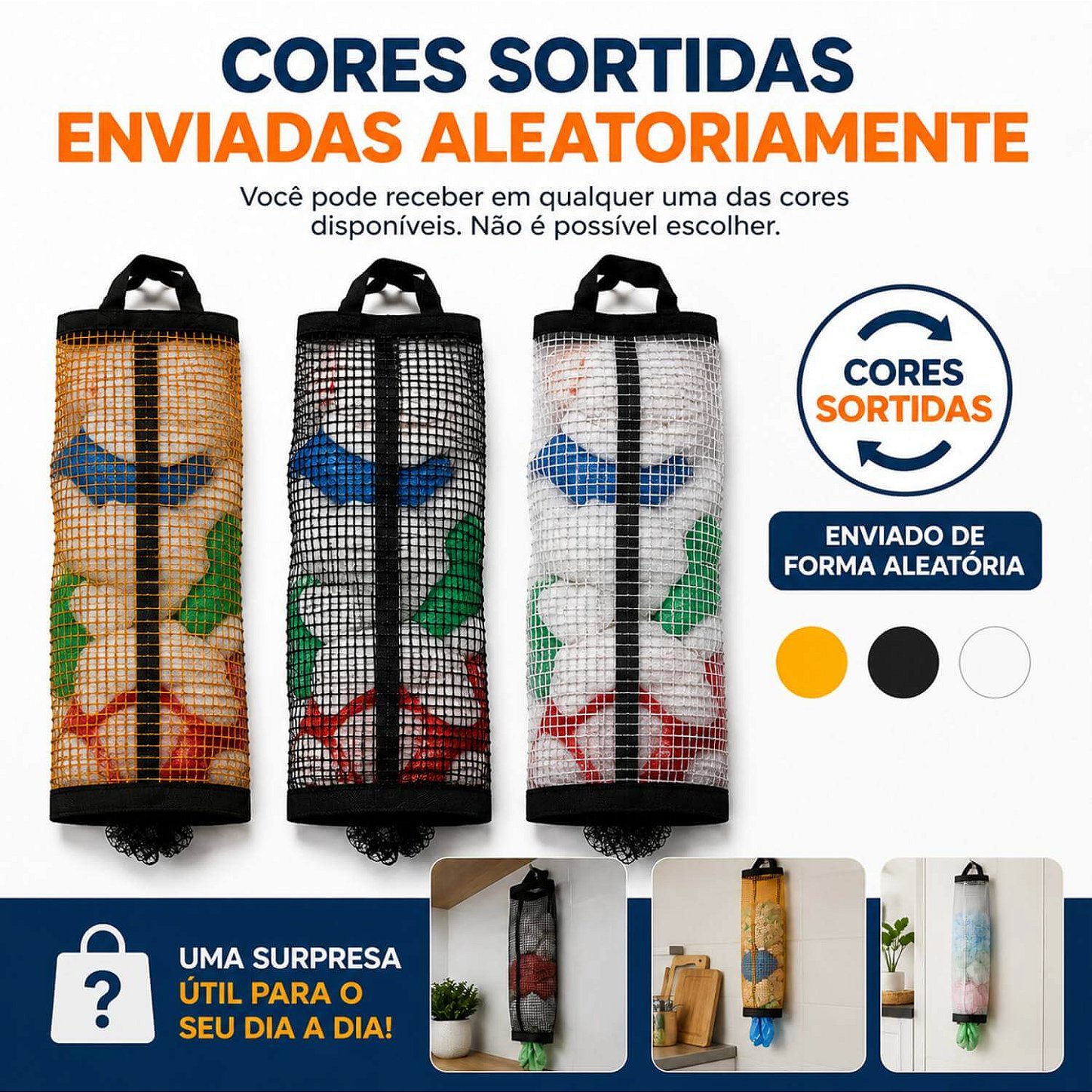 Organizador Pendurável para Sacolas Plásticas 37x15 cm