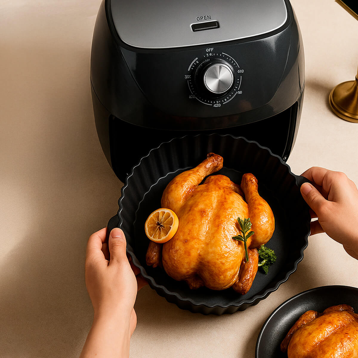 Forma de Silicone para Air Fryer 20 cm Reutilizável