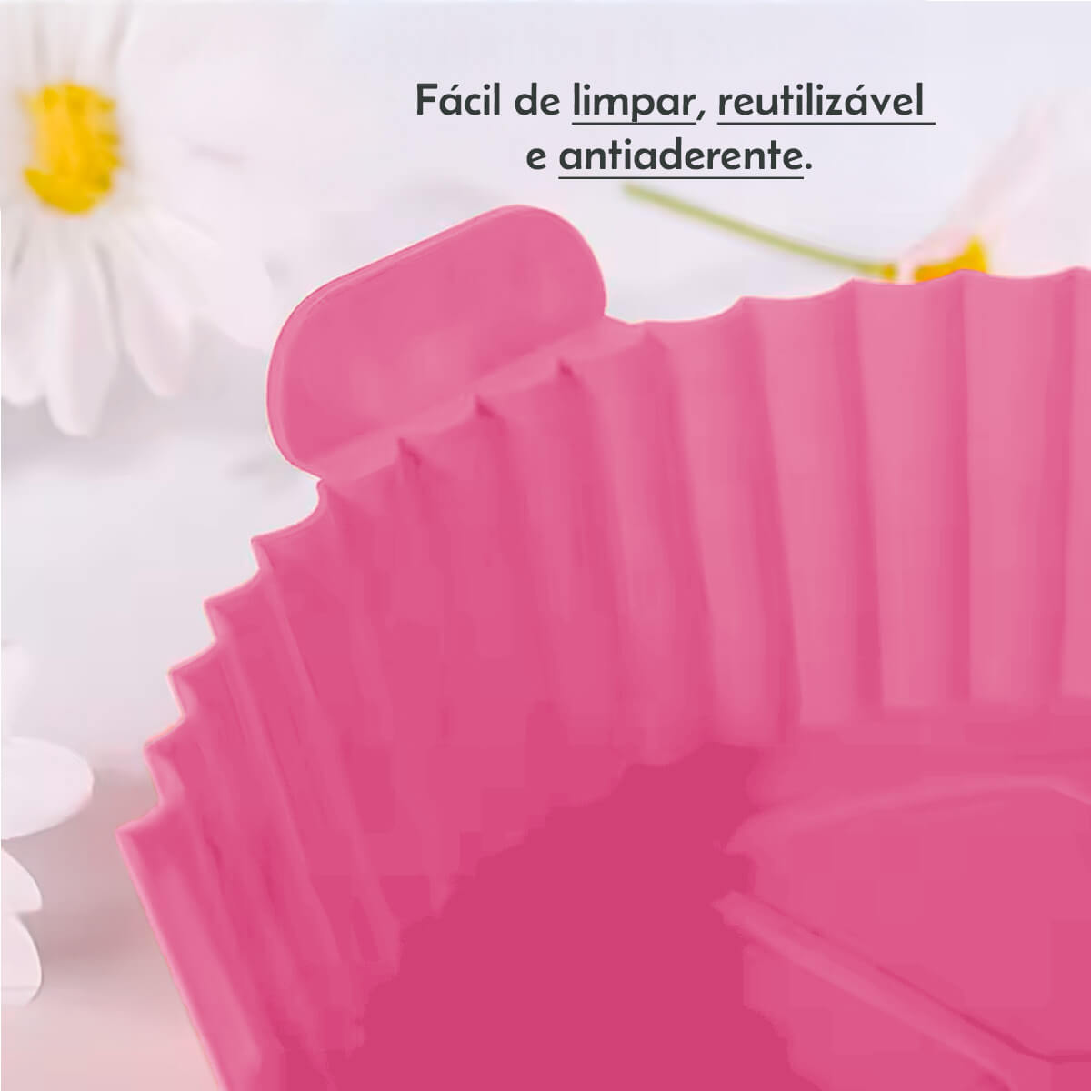 Forma de Silicone para Air Fryer 20 cm Reutilizável