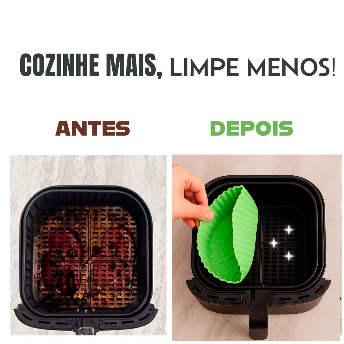 Forma de Silicone para Air Fryer 20 cm Reutilizável