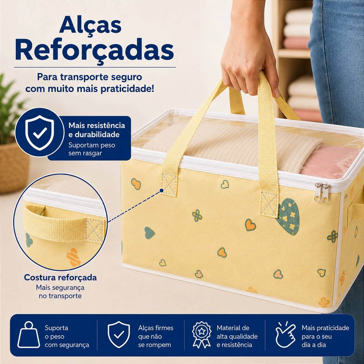 Organizador para Edredons com Visor 60x40x30 cm