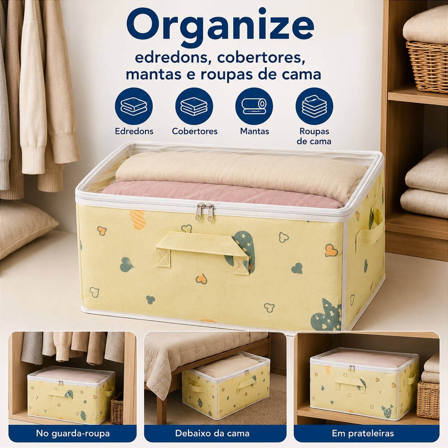 Organizador para Edredons com Visor 60x40x30 cm