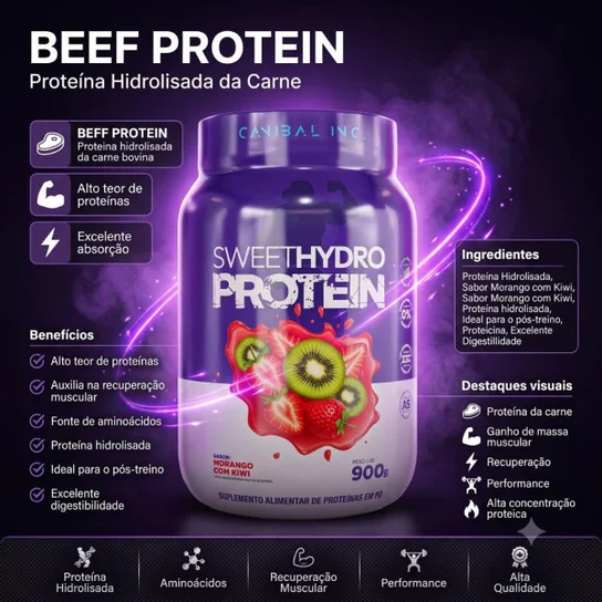 Whey Sweet Hidro Morango com Kiwi 900g