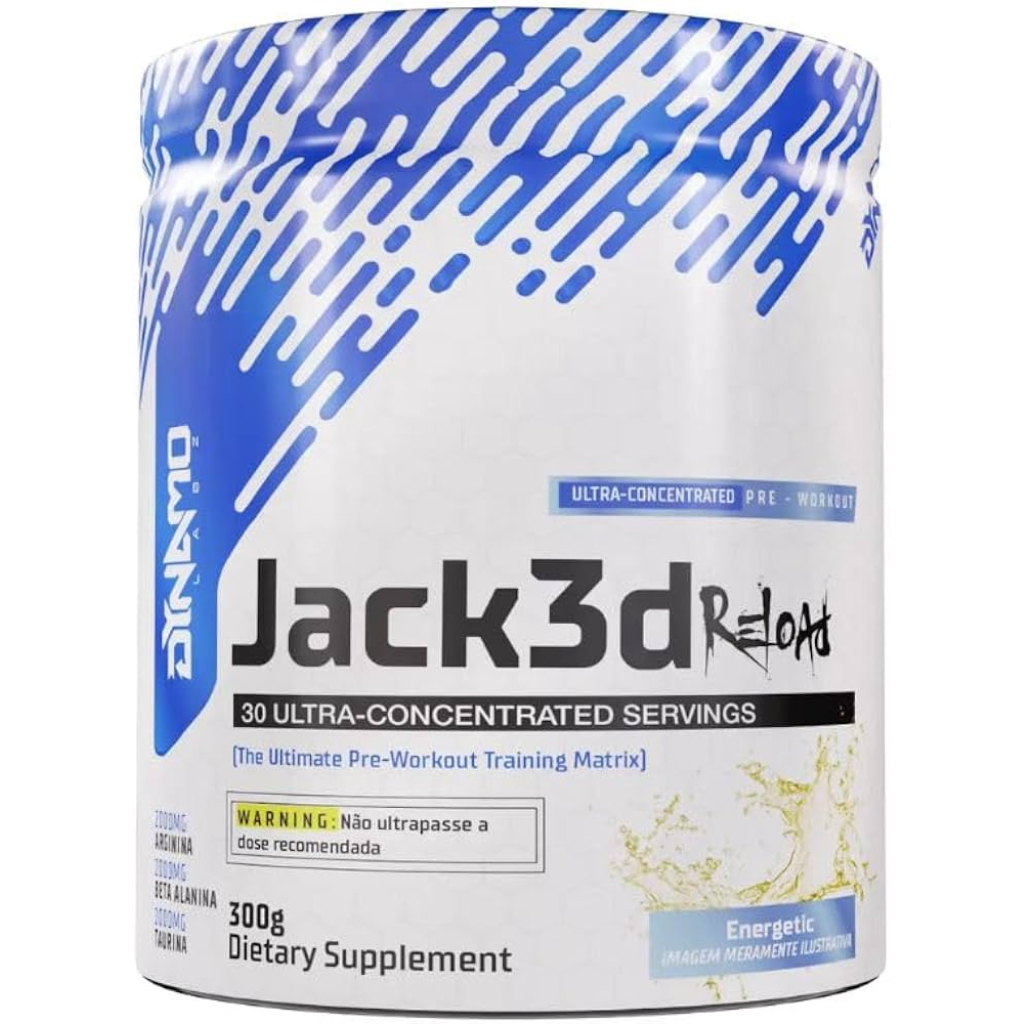 Pré Treino Jack3d Reload 300g Dynamo Labz Energético + Galão 1 Litro