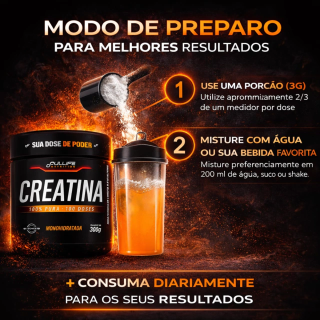 Creatina Fullife 300g Monohidratada Pura
