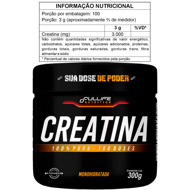 Creatina Fullife 300g Monohidratada Pura