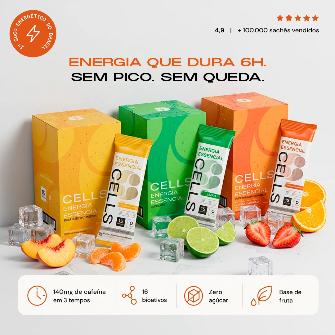 Cells Suco Energético Caixa 15 Unidades