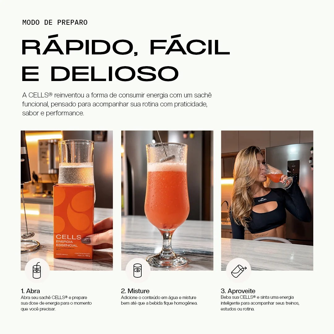 Cells Suco Energético Caixa 15 Unidades