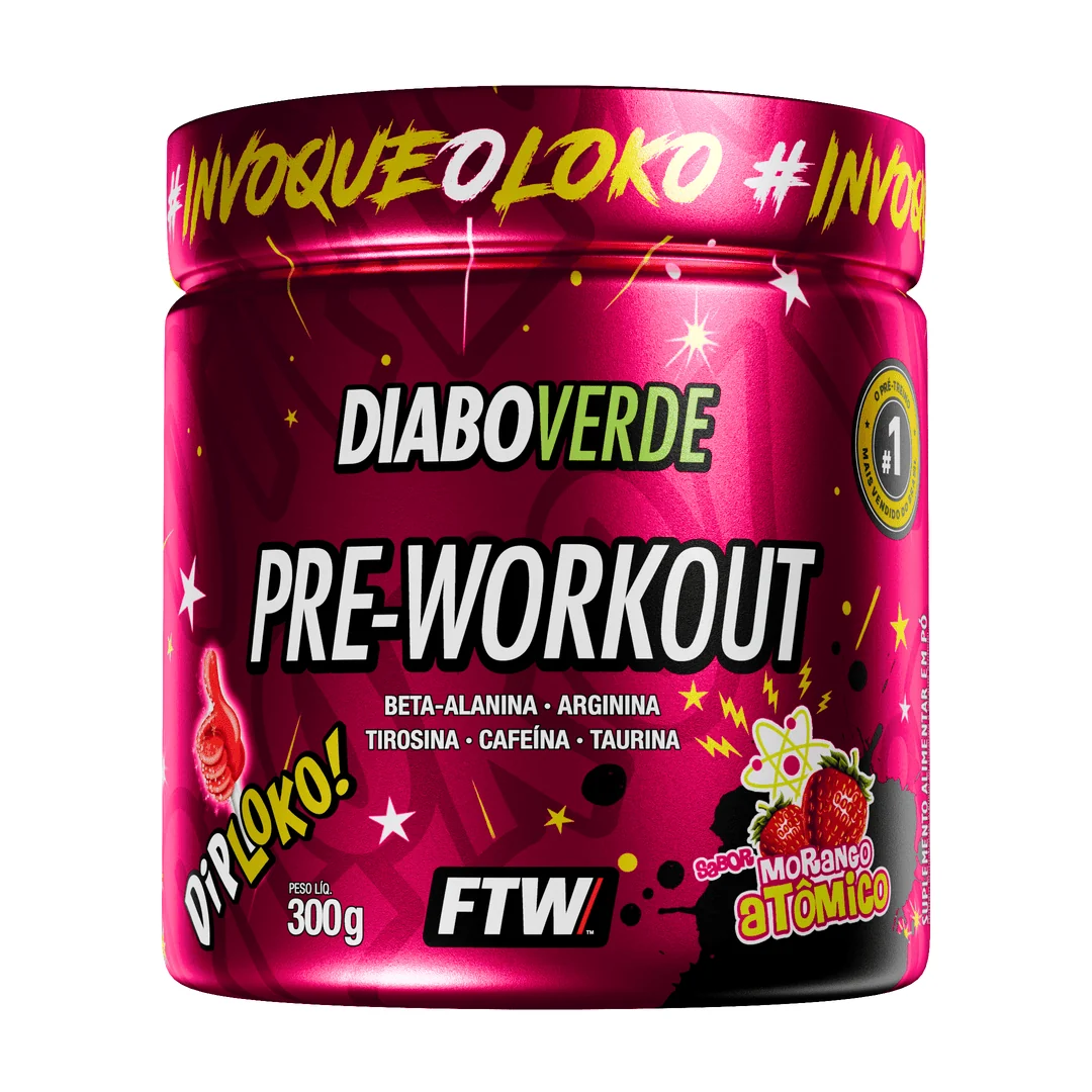 FTW Pré-Treino Diabo Verde Morango 300g