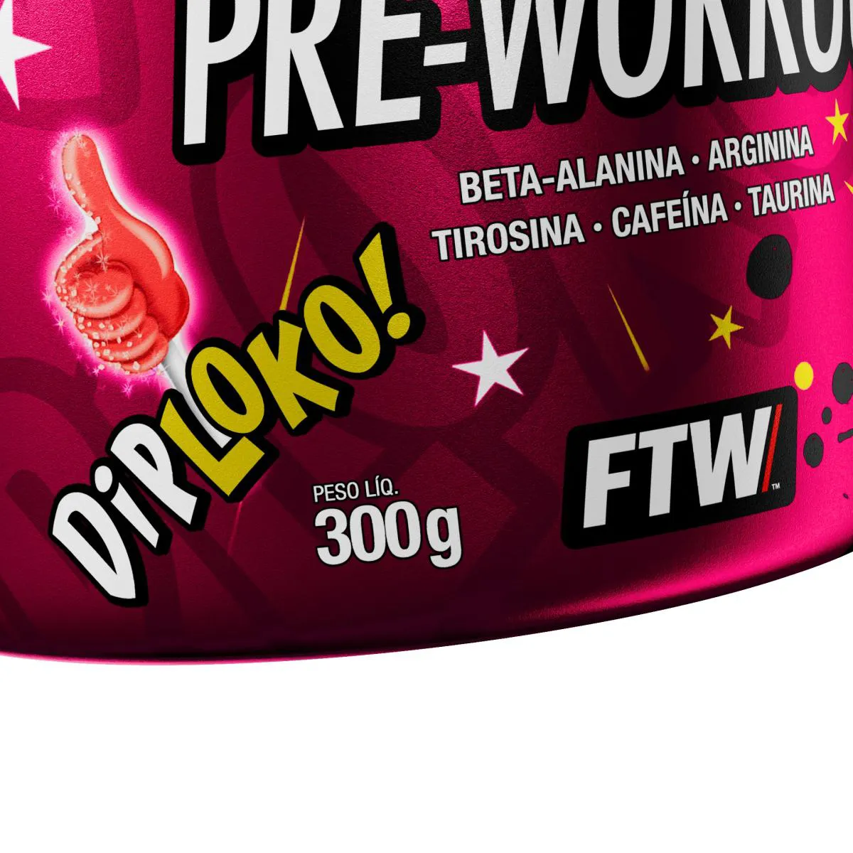 FTW Pré-Treino Diabo Verde Morango 300g