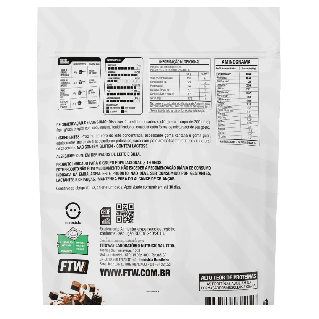 Whey Protein 100% FTW Concentrado 1kg