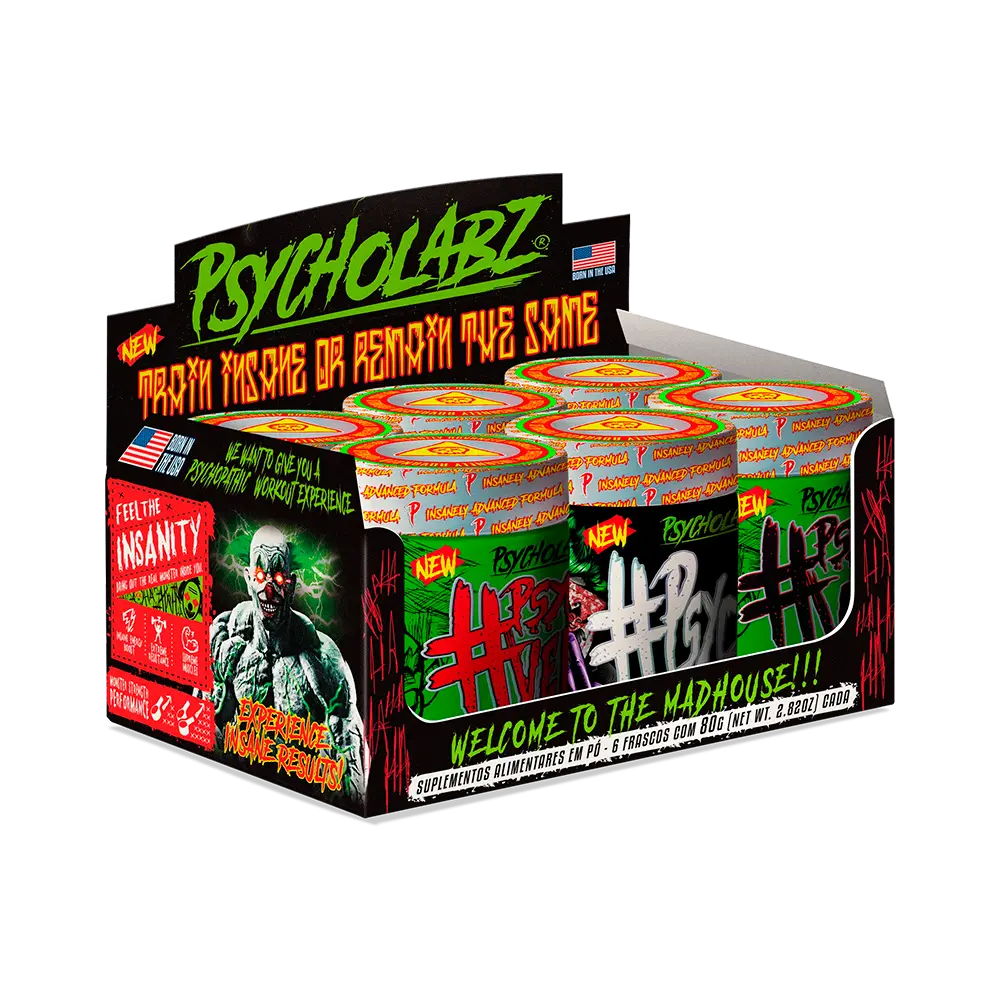 Kit Pré-Treino Insano Psycholabz 6 Potes de 80 grs