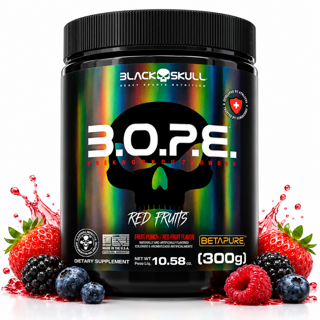 Pré Treino BOPE Black Skull Frutas Vermelhas