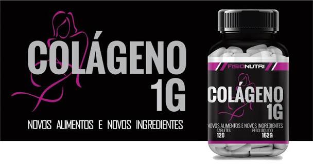 Colágeno Hidrolisado 1g FisioNutri em Tabletes - Pote com 60