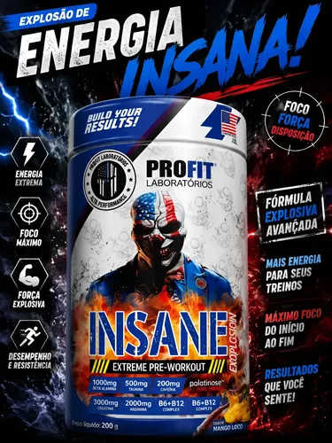 Pre Treino Profit Insane Explosão de Energia - Sabor Uva