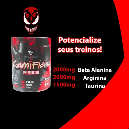 Pre Treino Carnificina 300g Energia e Foco