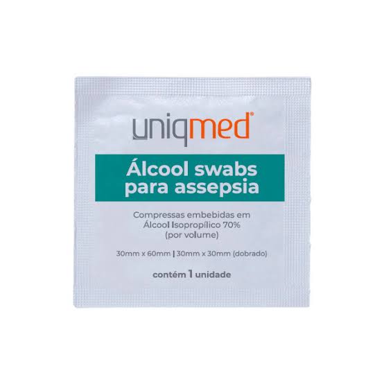 Lenços Álcool Swab 70% Uniqmed 100un
