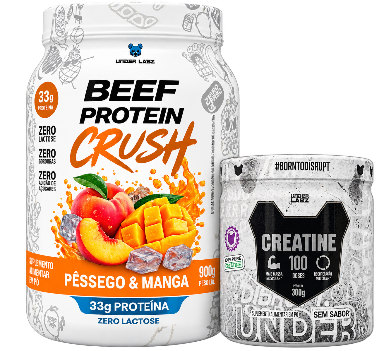 Kit Under Labz Beef Protein Crush e Creatina 300g