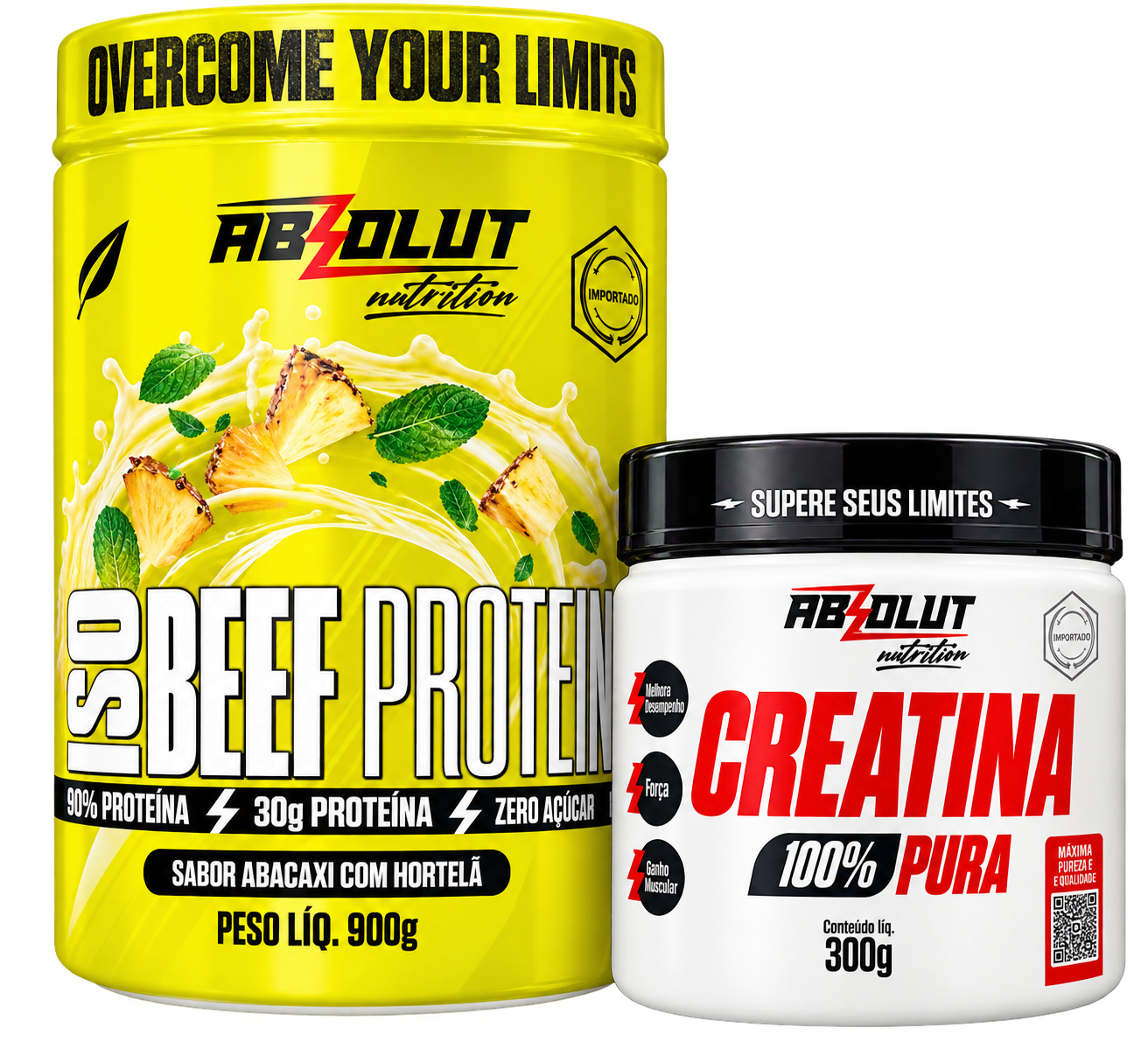 Kit Absolut Beef Protein 900g e Creatina Pura 300g