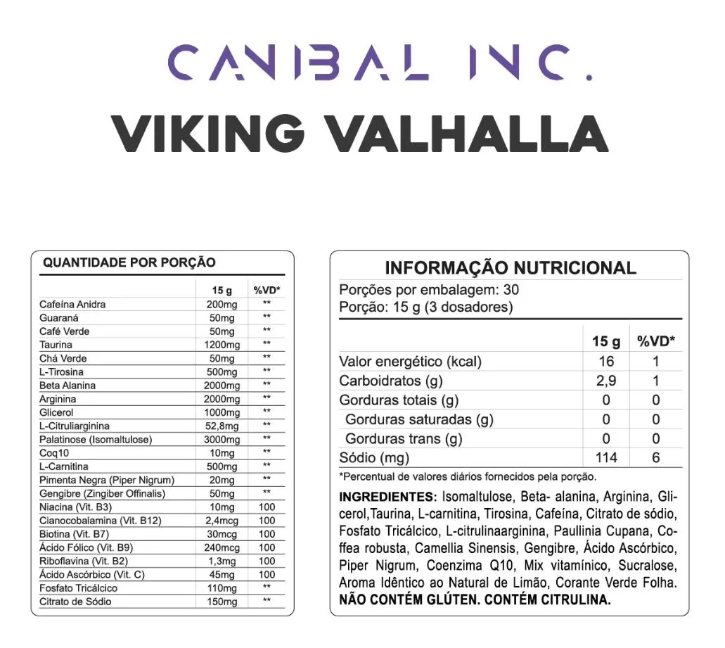 Pré Treino Viking Valhalla Canibal 450g Pink Lemonade