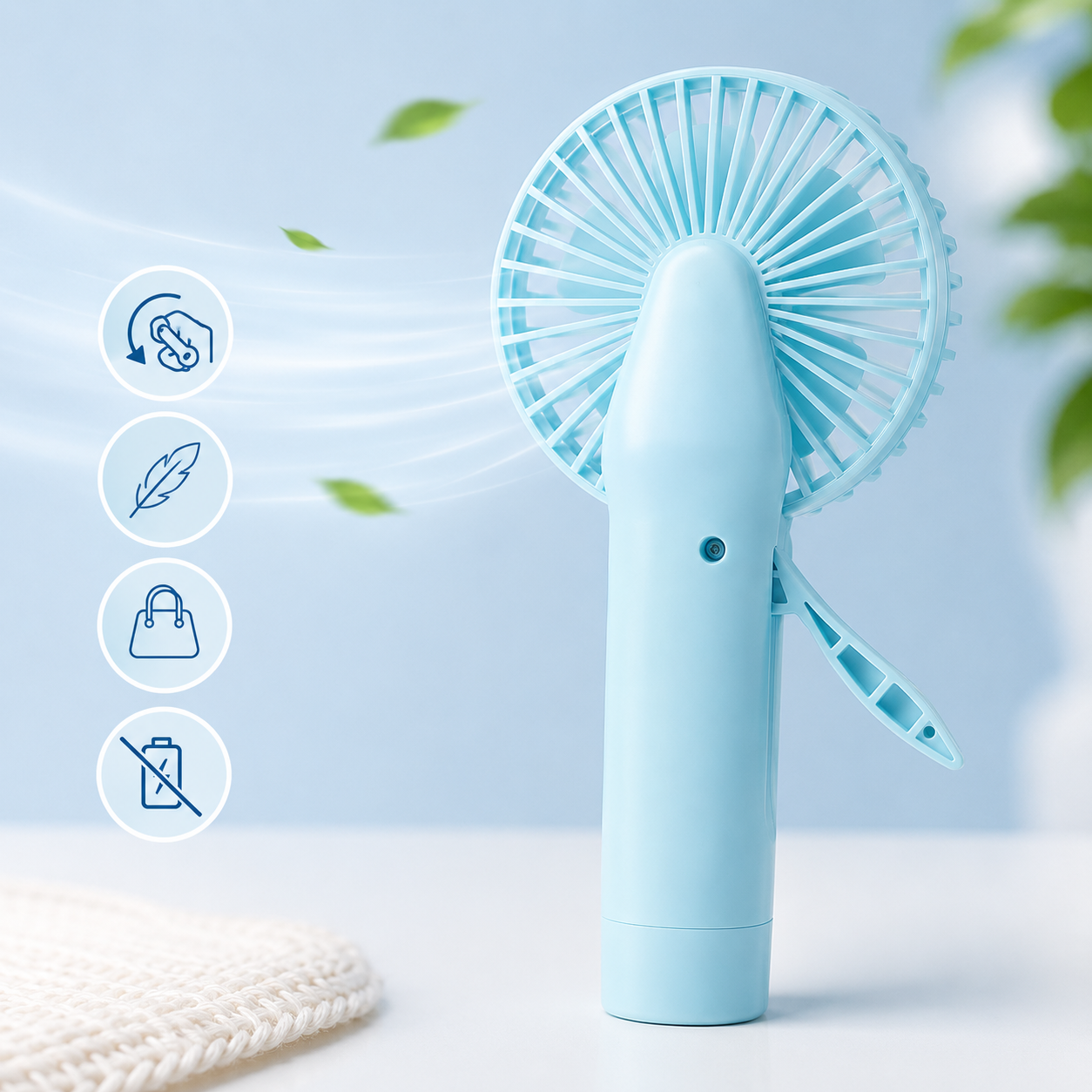 Kit 20 Mini Ventilador Manual Portátil