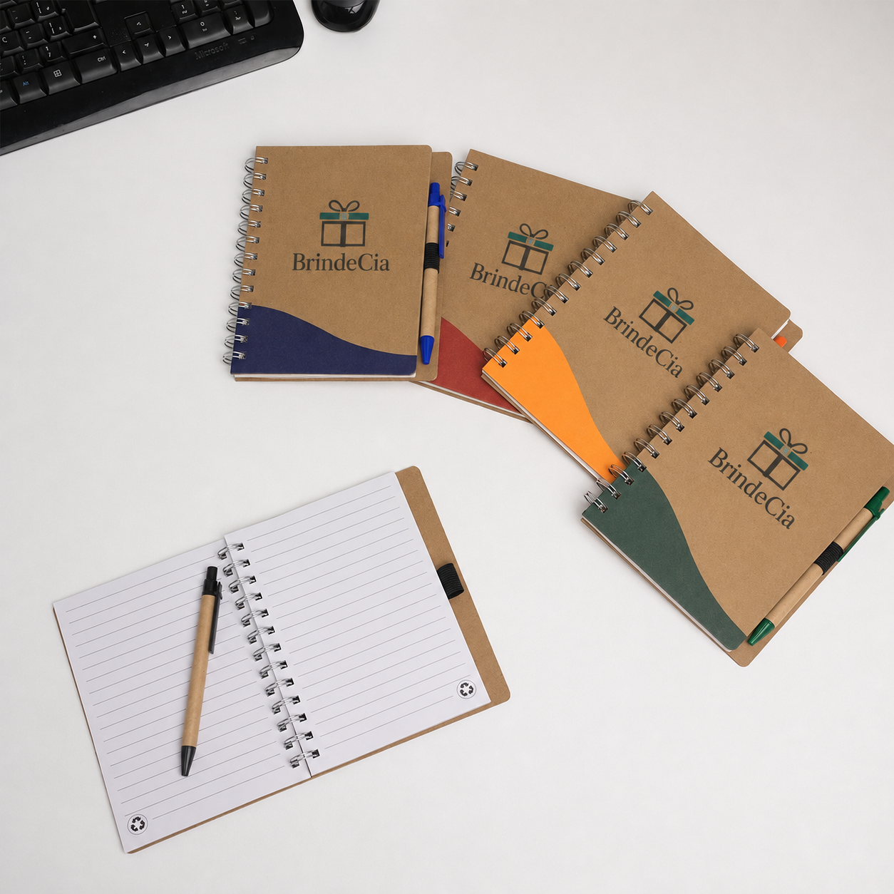 Kit 20 Cadernos Ecológico com Caneta Personalizado
