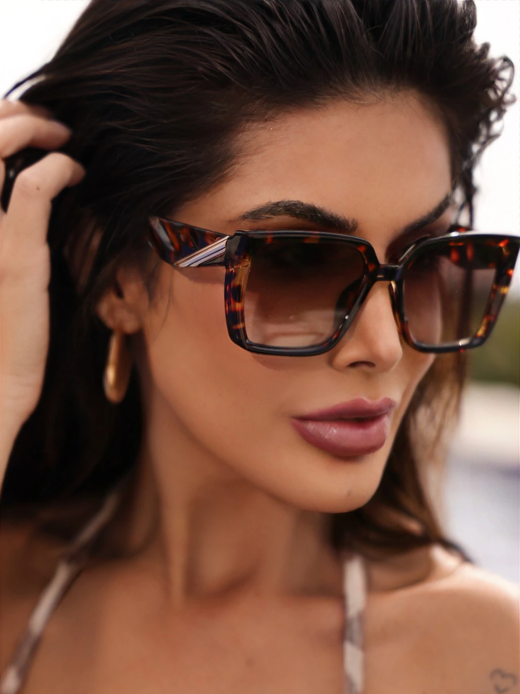 Óculos de Sol Maxi Quadrado Bruder 7.0 - Camuflado - Acetato