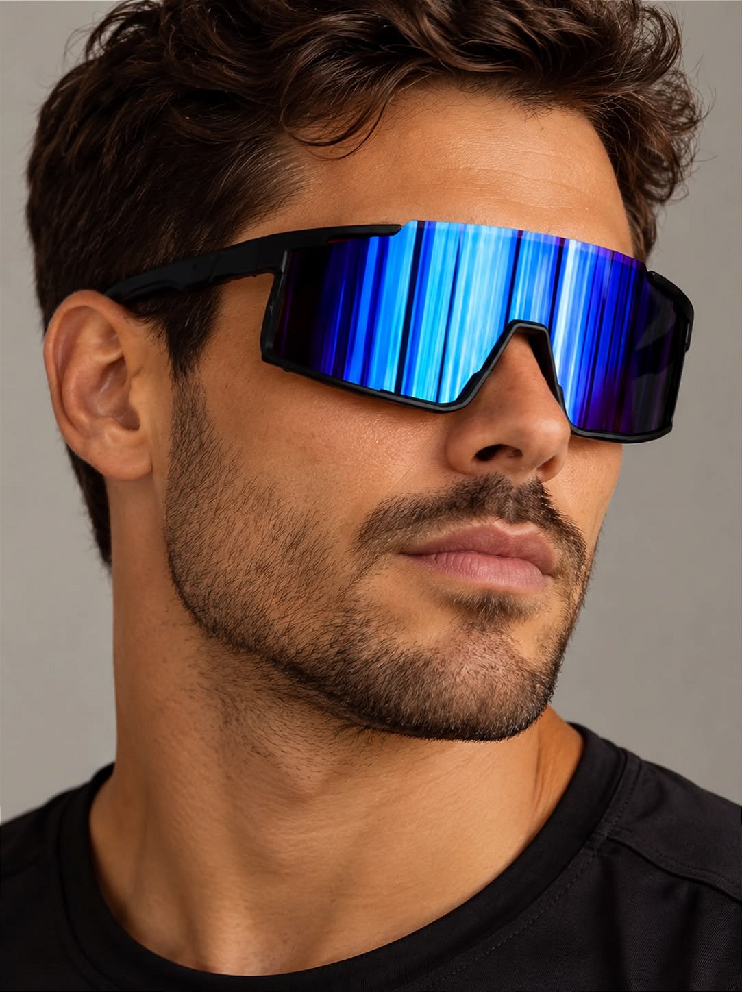 Óculos de Sol Esportivo Focus 2.0 - Azul Preto - Injetado