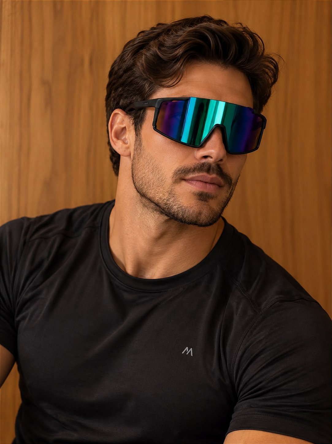Óculos de Sol Esportivo Focus 2.0 - Azul Preto Vermelho - Injetado