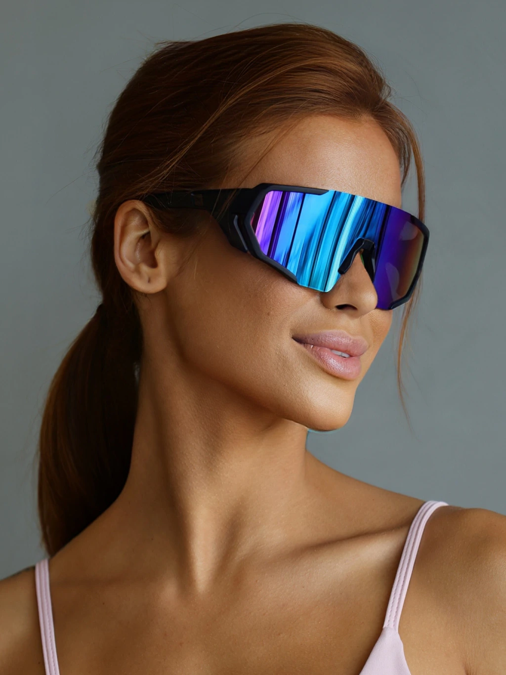 Óculos de Sol Esportivo Force 2.0 - Azul Verde Preto - Injetado