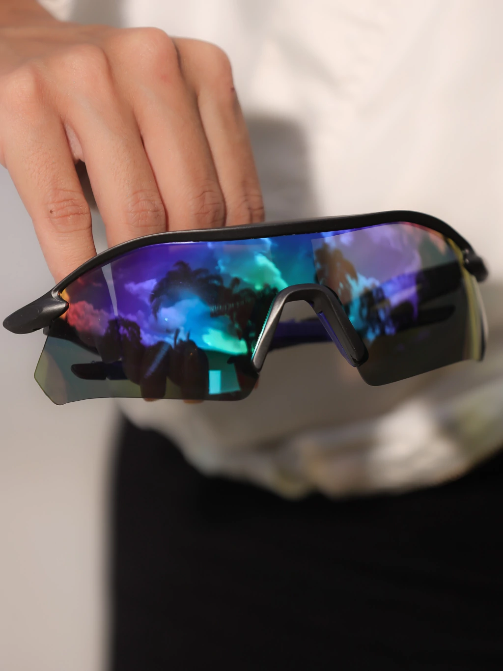 Óculos de Sol Esportivo Máscara Prime - Verde Multicolors Cinza Azul - Injetado