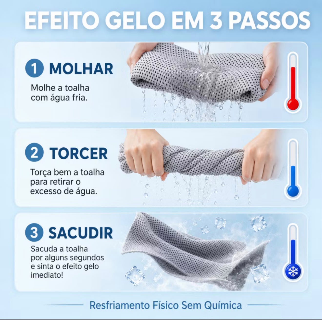 Toalha Refrescante - Cinza