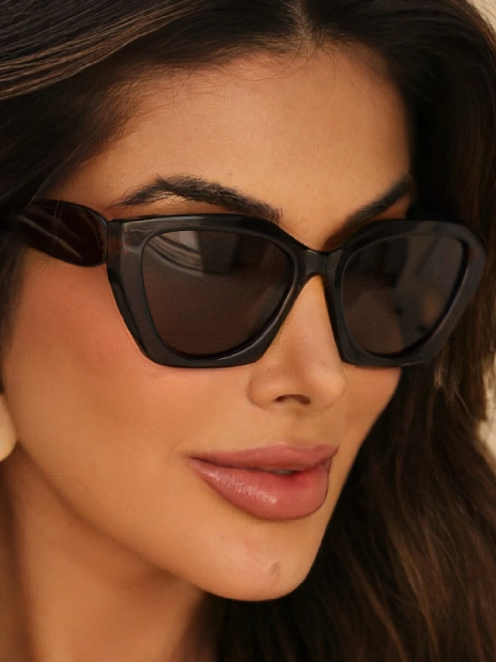Óculos de Sol Premium Polarizado Mafê - Marrom - Acetato