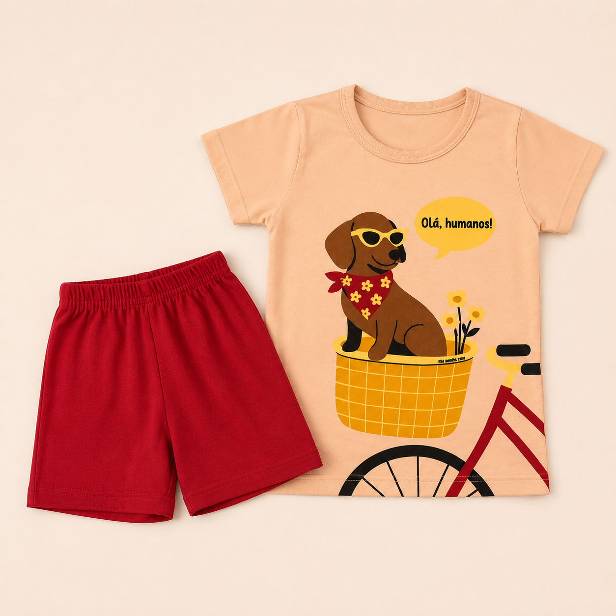 Conjunto Infantil Menina Cachorrinho de Óculos