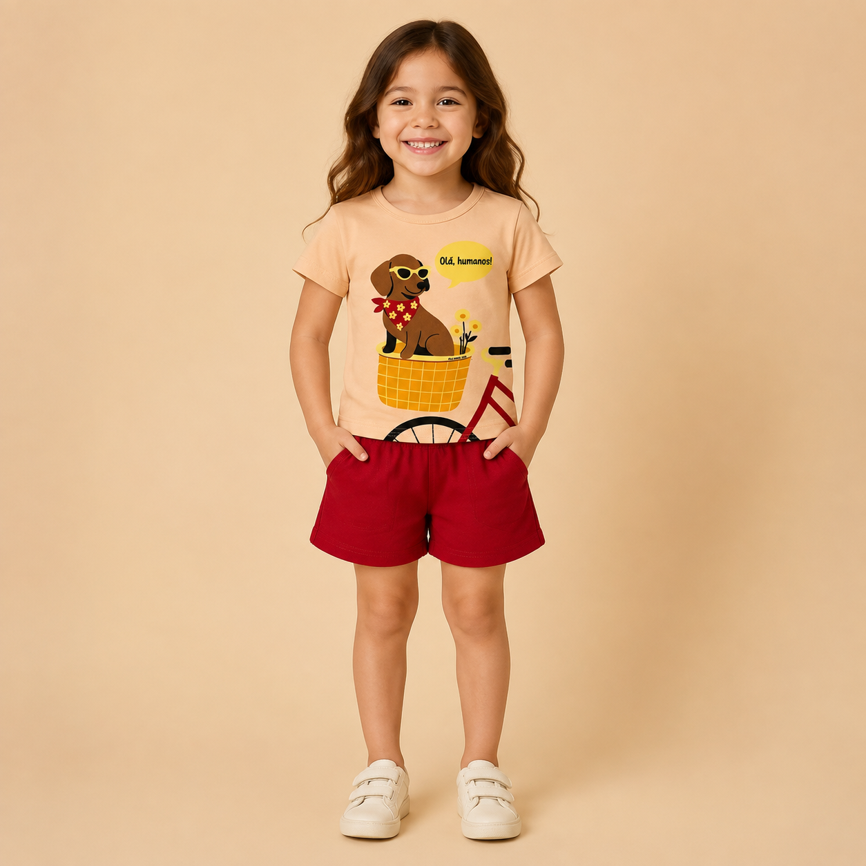 Conjunto Infantil Menina Cachorrinho de Óculos