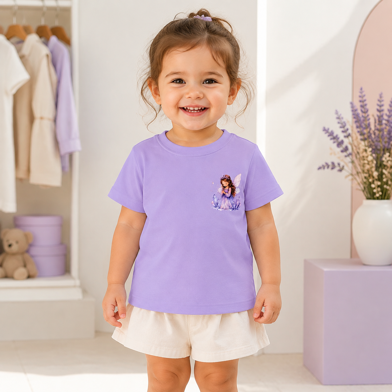Camiseta Infantil Menina com Fadinha Delicada - Coleção Reino das Fadas