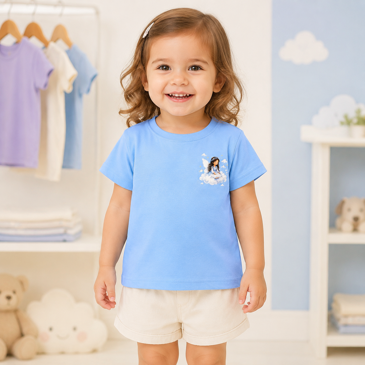 Camiseta Infantil Menina com Fadinha Delicada - Coleção Reino das Fadas